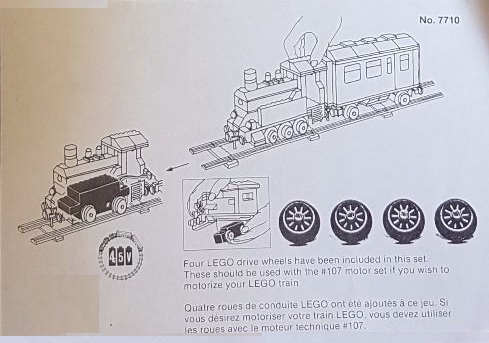 Paper Information Note, four drive wheels to motorize the train 7710