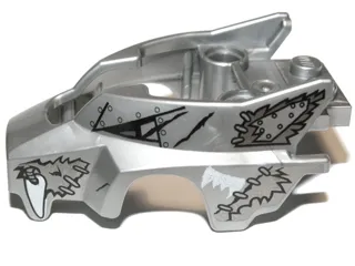 Flywheel Fairing Wolf Shape with Fangs and Black, Silver and White Pattern