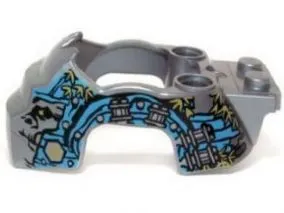 Flywheel Fairing Gorilla Shape with Dark Azure and Silver Markings and Leaves Pattern