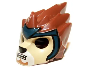 Minifigure, Headgear Mask Lion with Tan Face and Dark Blue Headpiece Pattern