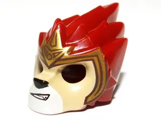 Minifigure, Headgear Mask Lion with Tan Face and Gold Crown Pattern