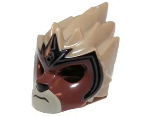 Minifigure, Headgear Mask Lion with Reddish Brown Face and Dark Blue Headpiece Pattern