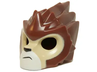 Minifigure, Headgear Mask Lion with Tan Face and Crooked Frown Pattern