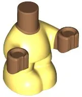 Micro Doll, Body Baby / Toddler with Molded Bright Light Yellow Jumpsuit / Coverall Pattern