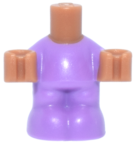 Micro Doll, Body Baby / Toddler with Molded Medium Lavender Jumpsuit / Coverall Pattern