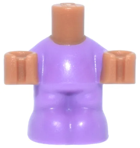 Micro Doll, Body Baby / Toddler with Molded Medium Lavender Jumpsuit / Coverall Pattern