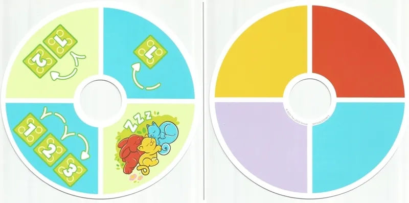 Plastic Duplo Game Wheel - Animals and Number Bricks / Colors Pattern