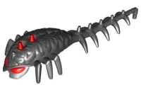 Hero Factory Brain with Molded Hard Plastic Red Eyes and Spikes Pattern - Flexible Rubber