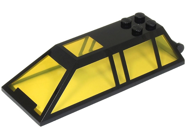 Windscreen 10 x 4 x 2 Canopy with 4 Studs and Bar Handle with Molded Trans-Yellow Glass Pattern