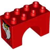 Duplo, Brick 2 x 4 x 2 Arch with Dog Paws and Bone Collar Pattern
