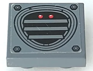 Tile, Modified 2 x 2 Inverted with 4 Bolts and Air Vent with 2 Red Lights Pattern (Sticker) - Set 70500