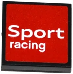 Tile, Modified 2 x 2 Inverted with 'Sport' and 'racing' on Red Background Pattern (Sticker) - Set 75873