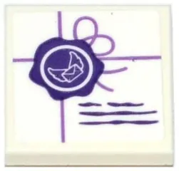 Tile, Modified 2 x 2 Inverted with Dark Purple Seal and Medium Lavender String Pattern (Sticker) - Set 41176