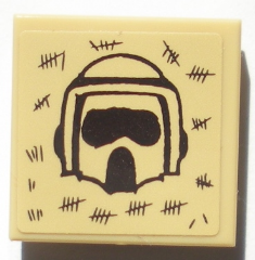 Tile, Modified 2 x 2 Inverted with SW Scout Trooper Helmet and Tally Marks Pattern (Sticker) - Set 10236