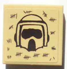 Tile, Modified 2 x 2 Inverted with SW Scout Trooper Helmet and Tally Marks Pattern (Sticker) - Set 10236
