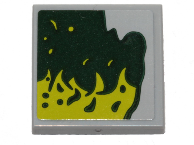 Tile, Modified 2 x 2 Inverted with Lime Slime Pattern Model Left Side (Sticker) - Set 40336
