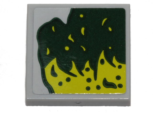 Tile, Modified 2 x 2 Inverted with Lime Slime Pattern Model Right Side (Sticker) - Set 40336