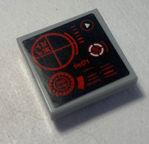 Tile, Modified 2 x 2 Inverted with Garma Mecha Controls Pattern (Sticker) - Set 70613