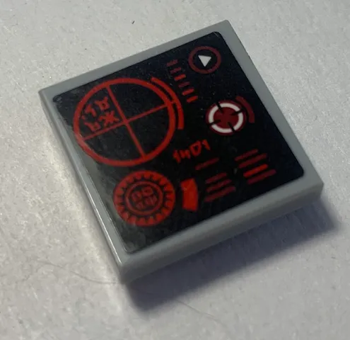 Tile, Modified 2 x 2 Inverted with Garma Mecha Controls Pattern (Sticker) - Set 70613