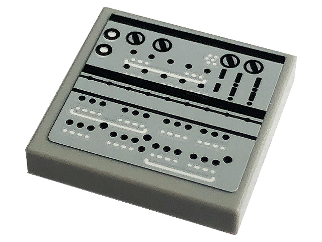 Tile, Modified 2 x 2 Inverted with Black and White Machine Pattern 1 (Sticker) - Set 10266