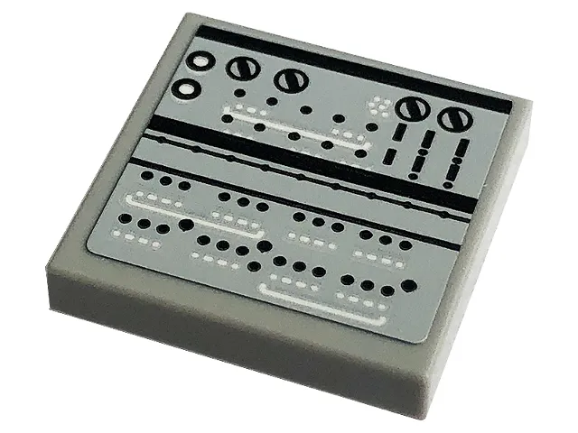 Tile, Modified 2 x 2 Inverted with Black and White Machine Pattern 1 (Sticker) - Set 10266