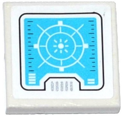 Tile, Modified 2 x 2 Inverted with Medium Azure Radar Screen Pattern (Sticker) - Set 70173