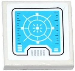 Tile, Modified 2 x 2 Inverted with Medium Azure Radar Screen Pattern (Sticker) - Set 70173