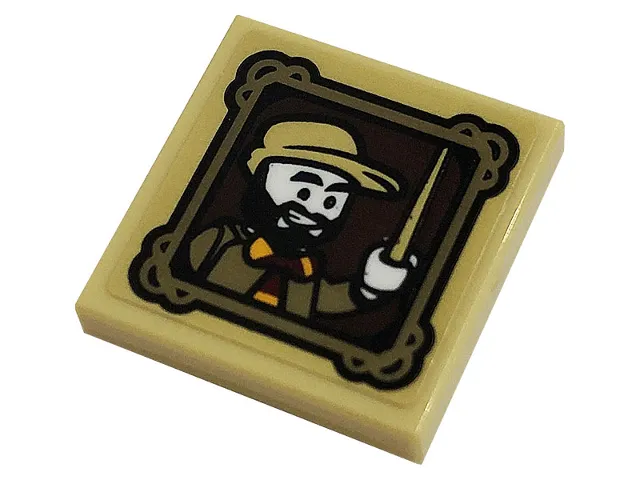 Tile, Modified 2 x 2 Inverted with Minifigure with Magic Wand in Picture Frame Pattern (Sticker) - Set 76382