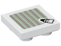 Tile, Modified 2 x 2 Inverted with Super Mario Scanner Code Kamek Pattern (Sticker) - Sets 71391 / 71407 / 71440