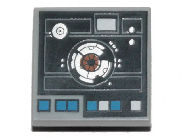 Tile, Modified 2 x 2 Inverted with SW Astromech Droid Access Panel Pattern