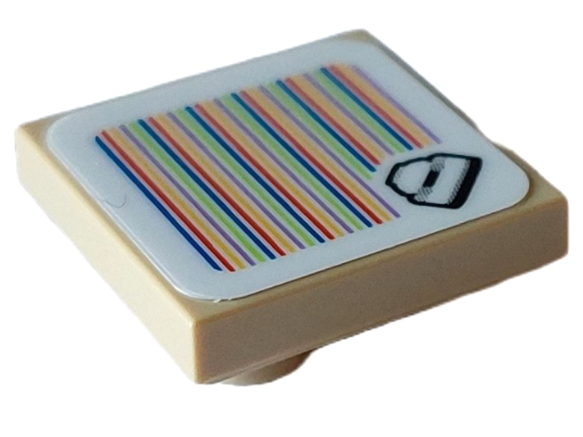 Tile, Modified 2 x 2 Inverted with Super Mario Scanner Code Cake Pattern (Sticker) - Set 71408