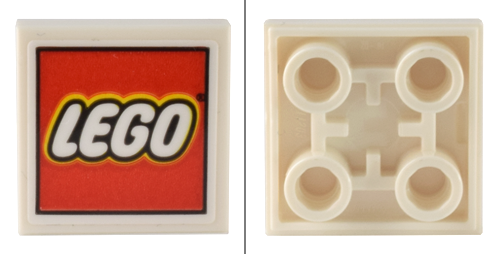 Tile, Modified 2 x 2 Inverted with LEGO Logo on White Background Pattern (Sticker) - Set 80036