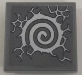 Tile, Modified 2 x 2 Inverted with Light Bluish Gray Spiral and Cracks Pattern (Sticker) - Set 71722