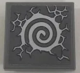 Tile, Modified 2 x 2 Inverted with Light Bluish Gray Spiral and Cracks Pattern (Sticker) - Set 71722