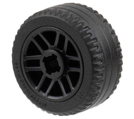 Wheel 14mm D. x 9.9mm with Center Groove, Fake Bolts and 6 Double Spokes with Black Tire 21 X 9.9 (11208 / 11209)