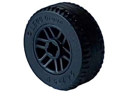 Wheel 14mm D. x 9.9mm with Center Groove, Fake Bolts and 6 Double Spokes with Black Tire 24 X 9.9 (11208 / 5033)