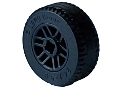 Wheel 14mm D. x 9.9mm with Center Groove, Fake Bolts and 6 Double Spokes with Black Tire 24 X 9.9 (11208 / 5033)