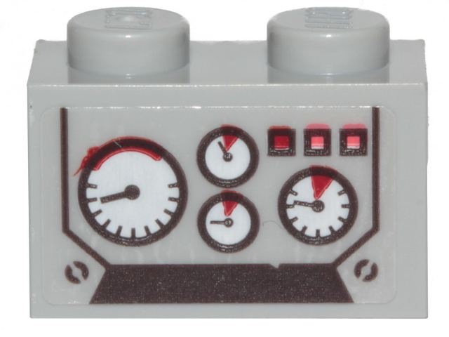 Brick, Modified 1 x 2 with Studs on 1 Side with 4 Gauges Pattern (Sticker) - Set 70419