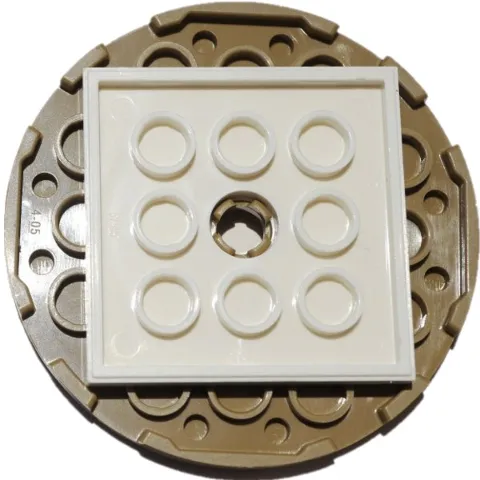 Turntable 6 x 6 x 2/3 with White Square Base, Free-Spinning (11213 / 61485)