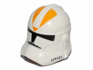 Minifigure, Headgear Helmet SW Clone Trooper (Phase 2) with Black Visor and Bright Light Orange 212th Attack Battalion Markings Pattern