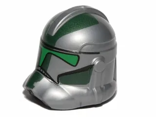 Minifigure, Headgear Helmet SW Clone Trooper (Phase 2) with Dark Green Pattern (Commander Gree)