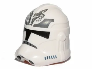 Minifigure, Headgear Helmet SW Clone Trooper (Phase 2) with Wolf Insignia on Forehead and Dark Bluish Gray Pattern