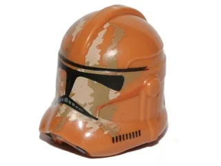Minifigure, Headgear Helmet SW Clone Trooper (Phase 2) with Tan and Dark Tan Camouflage Pattern
