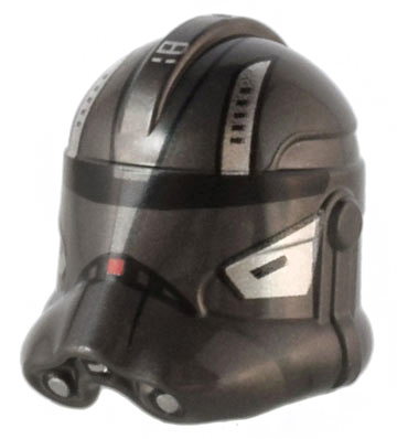Minifigure, Headgear Helmet SW Clone Trooper (Phase 2) with Silver Plates Pattern (Echo)