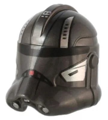 Minifigure, Headgear Helmet SW Clone Trooper (Phase 2) with Silver Plates Pattern (Echo)