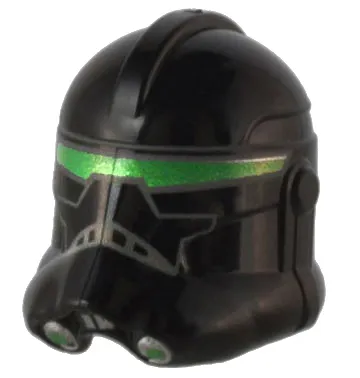 Minifigure, Headgear Helmet SW Clone Trooper (Phase 2) with Green, Silver, and Light Bluish Gray Visor and Vents Pattern (Crosshair)
