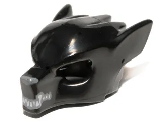 Minifigure, Headgear Mask Wolf with Fangs and Dark Bluish Gray Nose Pattern