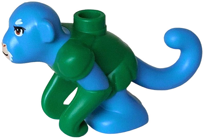 Flying Monkey with Molded Green Armor and Printed Light Nougat Eyebrows and Muzzle, Dark Orange Eyes and Nostrils, White Beard Pattern