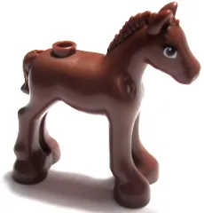 Horse, Friends Style, Baby Foal with Black, White and Reddish Brown Eyes with Double Eyelashes Pattern