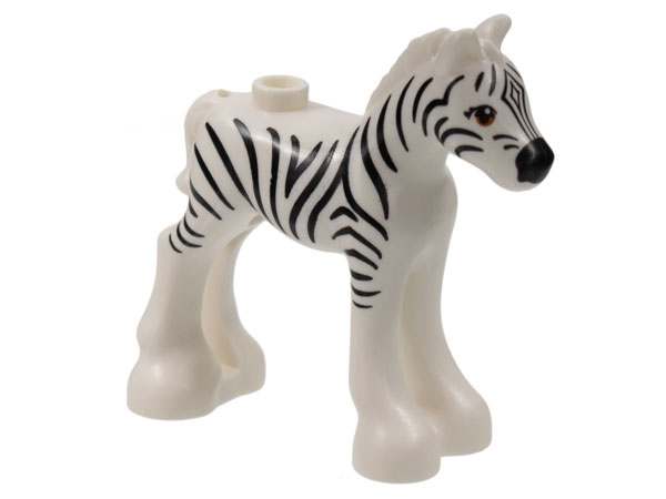 Horse, Friends Style, Baby Foal with Dark Orange Eyes and Black Double Eyelashes, Nose and Zebra Stripes Pattern